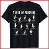 Pinguin-Liebhaber Arten von Pinguinen Schwarzes Baumwoll-T-Shirt Unisex T-Shirt