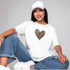European and American New Fashion Casual Love Print Short sleeve T-shirt Top Heart Printed T-shirt Top