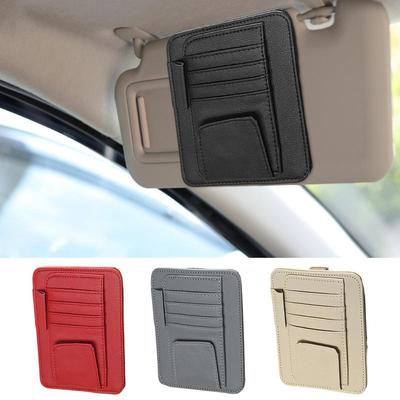 Car Visor Organizer Multi-Pocket Pouch Bag Scratch-resistant Auto Visor Holder Card Glasses Storage Holder For Car