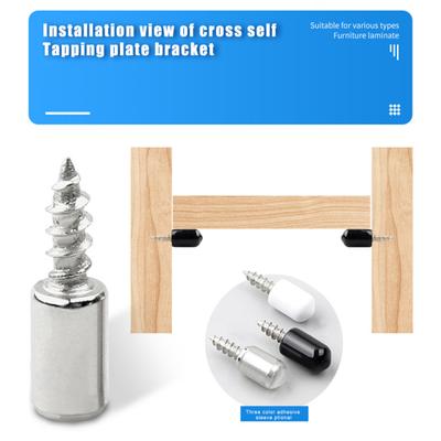 20Pcs Shelf Bracket Self-Tapping Screws Rustproof Strong Load-bearing Bookcase Cupboard Shelf Brackets Screws