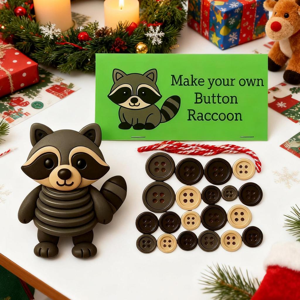 Christmas Button Ornament Funny Animal Christmas Decoration Buttons Seasonal Decor Holiday Party Supplies For Bedroom Office