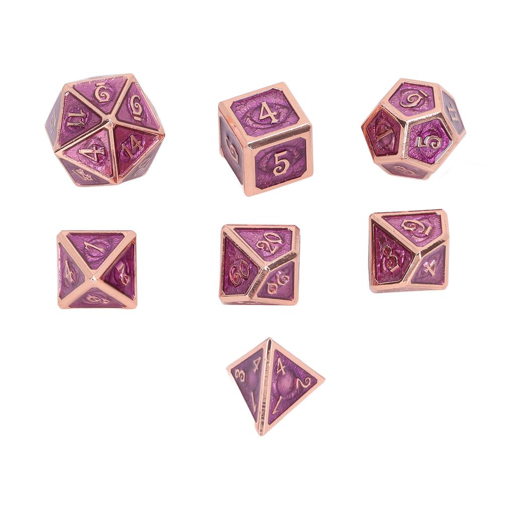 7PCS Polyhedral Dice Set Electroplated Antique Gold Enamel Role Playing Game Dice for Tabletop Game