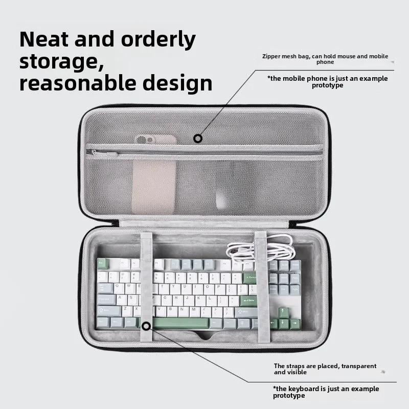 EVA Hard Case Protable Anti-fall Mechanical Keyboard Case Storage Bag Thickened Keyboard Protection Box for 87/68 Keys