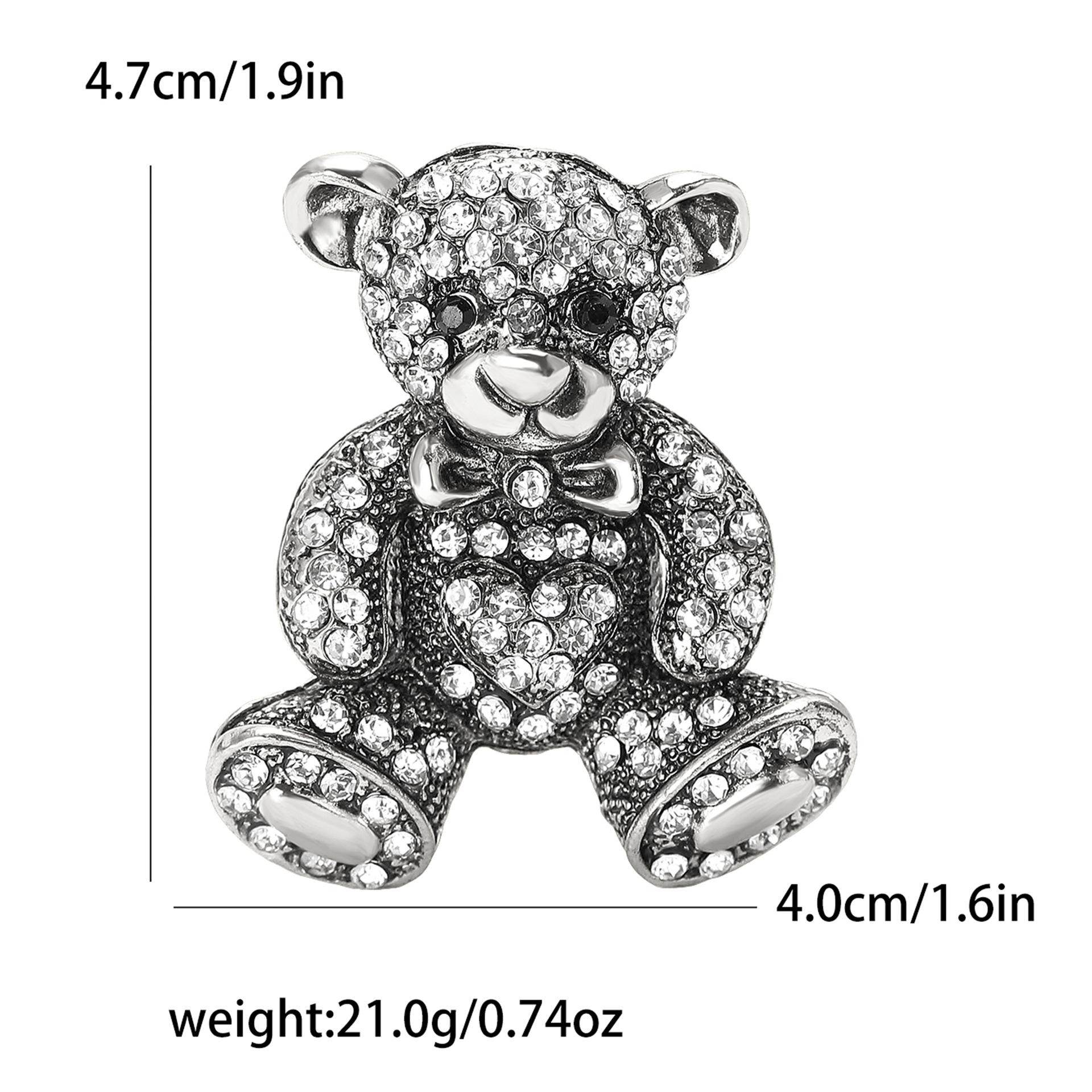 

Простая индивидуальная брошь в виде медведя из сплава со стразами, модная универсальная брошь для мужского и женского костюма, корсажа, ювелирного украшения