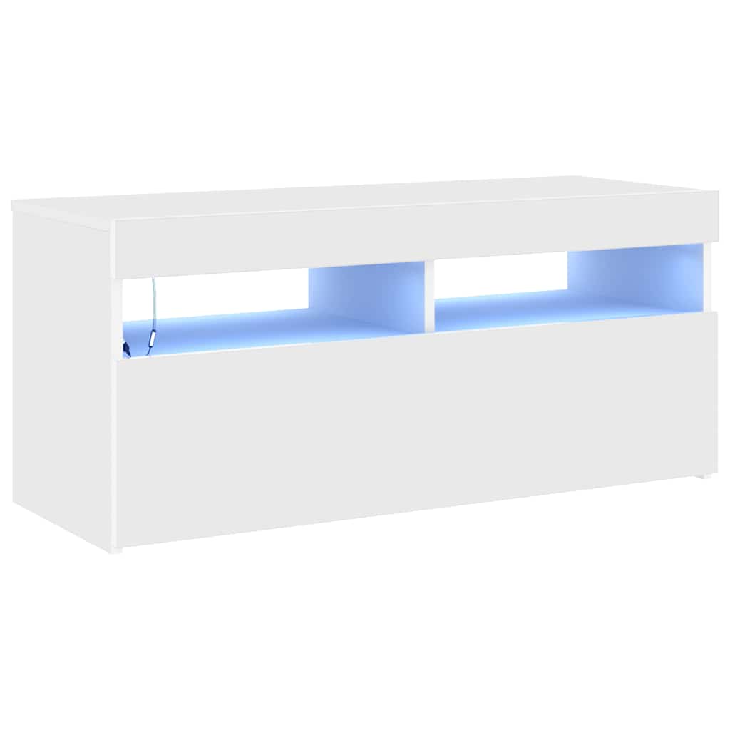 Moderne, Minimalistische TV-Schränke Mit LED-Lichtern, Wohnzimmer- Und Schlafzimmer-TV-Schränke, Stauraum-Sideboards, 90x35x40 Cm