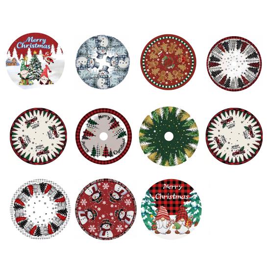 36 Inch Christmas Tree Skirt Cute Snowman/Gnome Rustic Xmas Tree Skirt