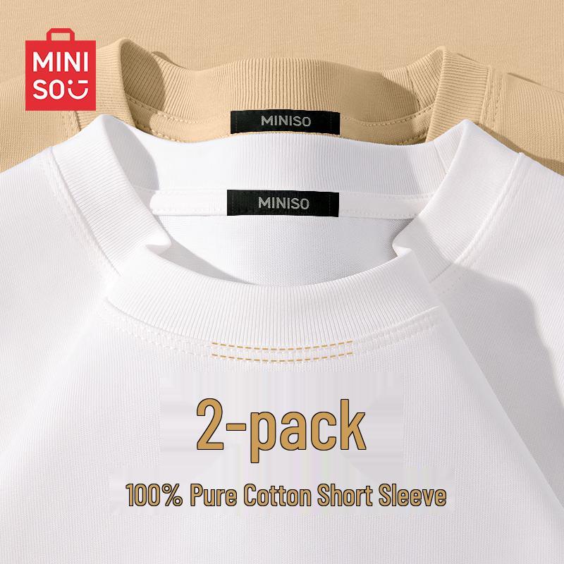 MINISO Men s Basic Heavyweight Pure Cotton T-Shirt 2XL