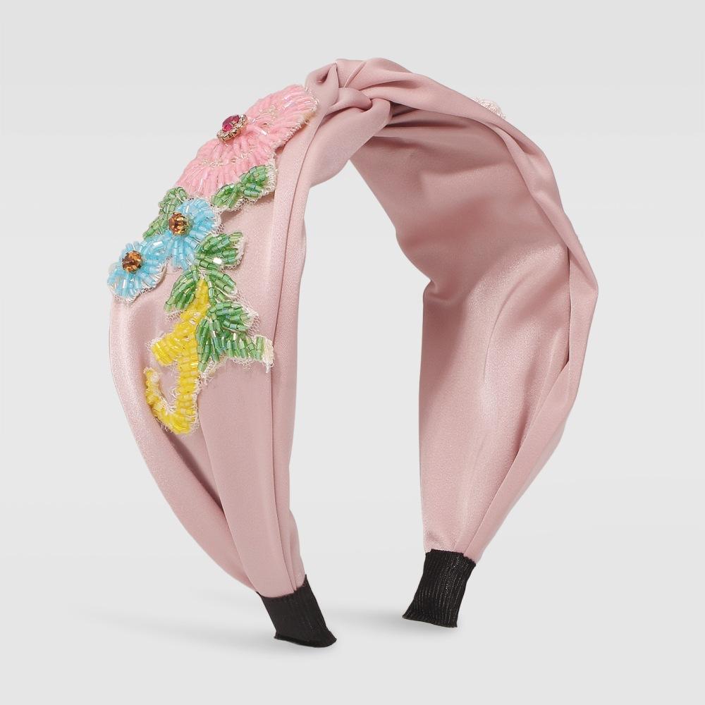 Colorful Rhinestone Headband Middle Knot Turban Hairband For Women Girls Handmade Casual Head Band New Fashion Hair Accessories