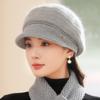 Fashion New  Faux Rabbit Fur Piled Thickened Knitted Hat Children Autumn and Winter Mother Warm Wool Cap Cap