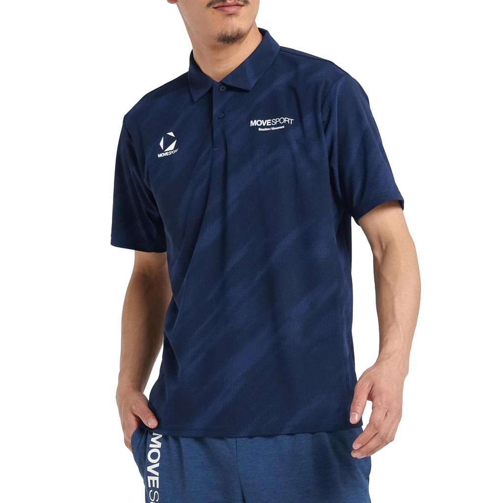 Move Sports Descente SUNSCREEN Mini Pique Polo Short Cooling UV Moisture Quick NV00 Men's Shirt, Sleeve, All-Over Graphic, Function, Stretch,