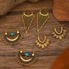 Vintage Boho Hollow Floral Hoop Earrings for Women Geometric Retro Earring Party Jewelry Gifts