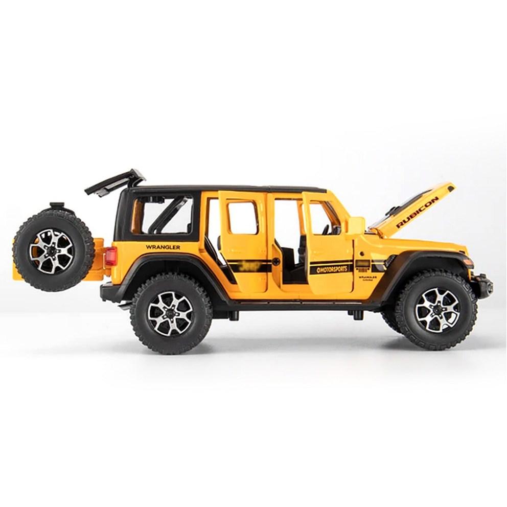 Jeep Wrangler Rubicon 1:22 Schaal Die-cast Metaallegering Pull-back Auto Model, Zwart