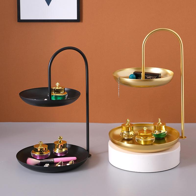 Nordic Iron Art Tray 3 Layer Fruit Plate Creative Candy Dish Coffee Table Plate Multifunctional Storage for Home