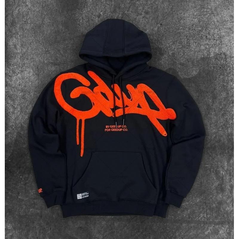 Europese en Amerikaanse trendy merkletter 3D-print straat hoodie heren en dames high street hiphop casual losse pullover trui