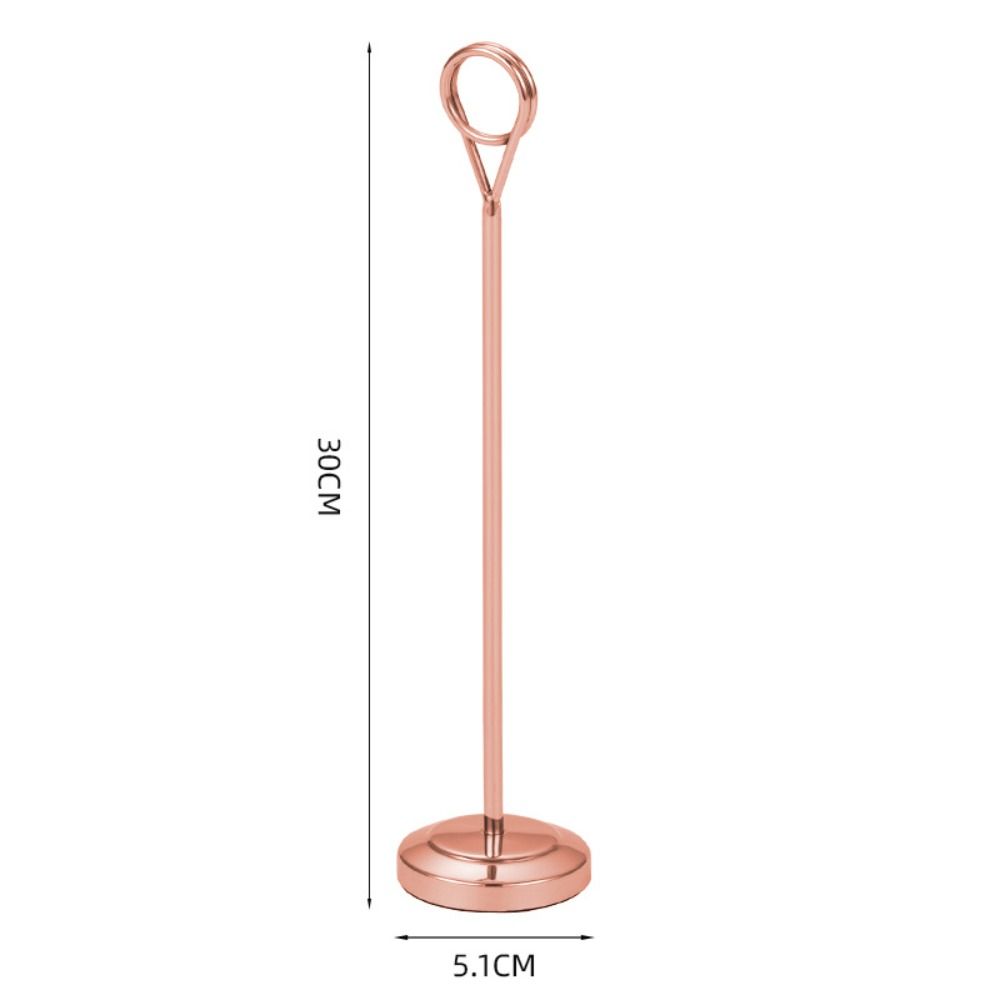 Cute Stainless Steel Round Photo Clip Elegant Note Clamp Stand  Restaurant Table