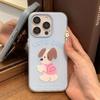 Pink schoolbag puppy is suitable for Apple 15promax mobile phone case 16 17 jelly two-in-one 14pro anti-drop 13p.