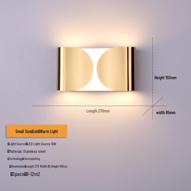 Nordic LED Wall Lamp: Designer Stainless Steel Indoor Light for Bedroom, Living Room, or Stairway