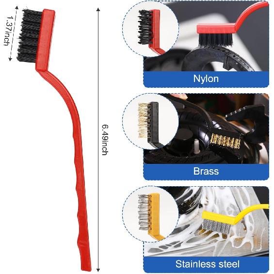 Auto Car Detailing Brush Set Car Interior Cleaning Kit Includes 3 Boar Hair Detail Brush,3 Wire Brush, 3 Air Vent Brush For Cleaning Car Interior