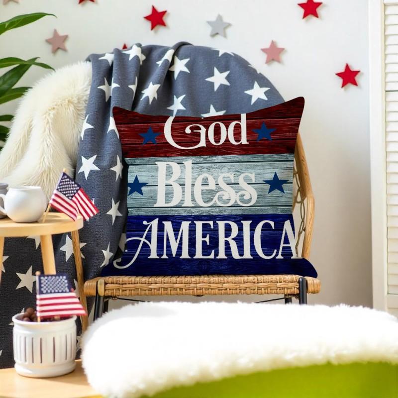 

Summer Independence Day Series Throw Pillow Cases Linen Print Living Room Sofa Decorative Cushions 45*45