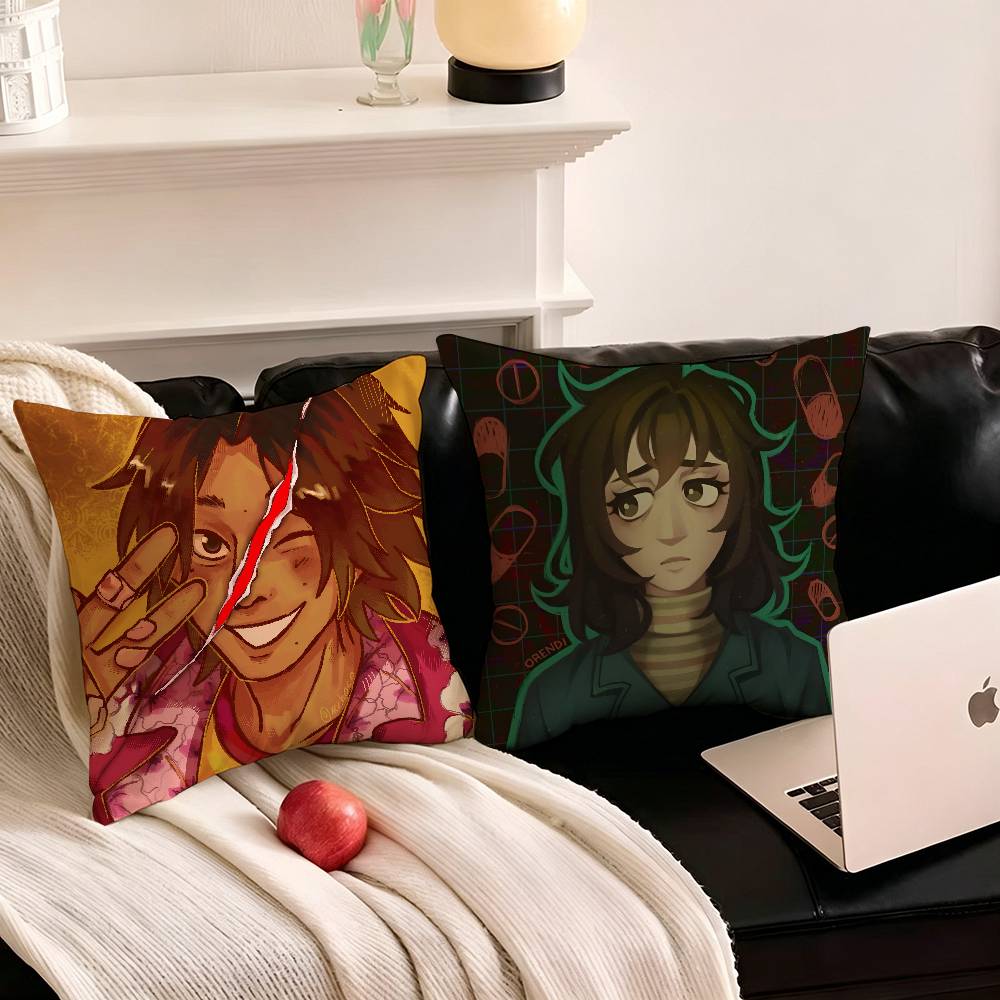 1pc Horror Game M-Mouthwashing Pillow Case Fashion Square Pillowcase Bedroom Sofa Room Ins Decoration Leisure