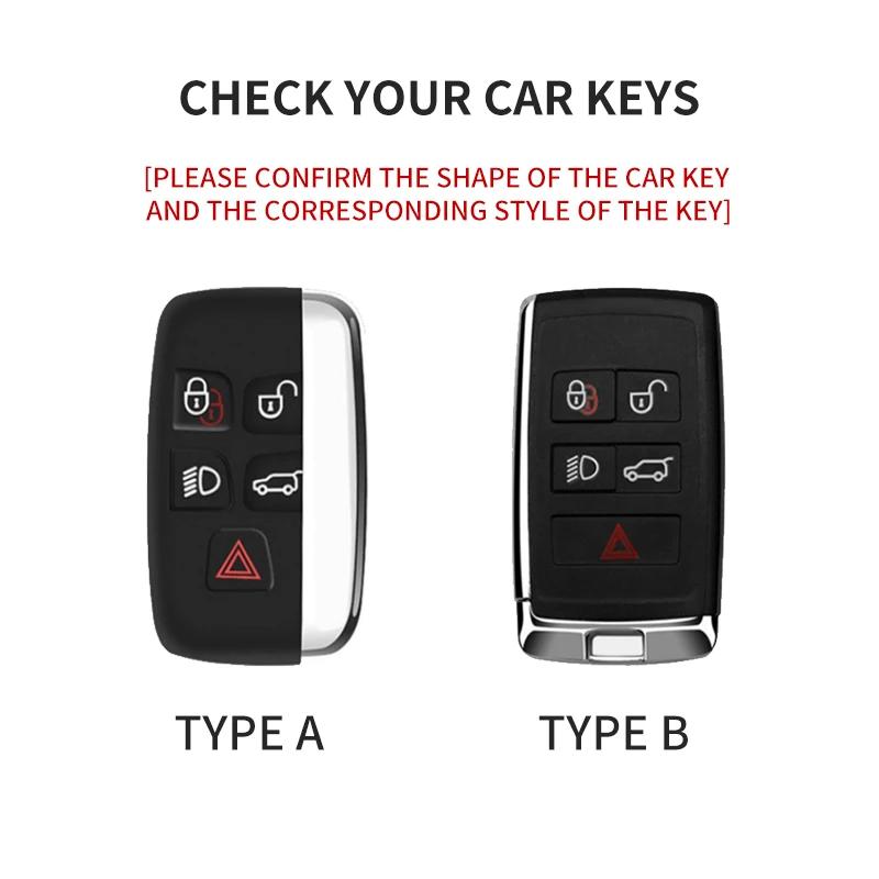 Interior Mouldings Suede Leather Car Key Case for Land Rover Range Rover Evoque Discovery Sport Velar for Jaguar XE XF E-Pace F-