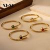 Roman Numeral Inlaid Stainless Steel Stone Bracelet - High-End Fashion Design