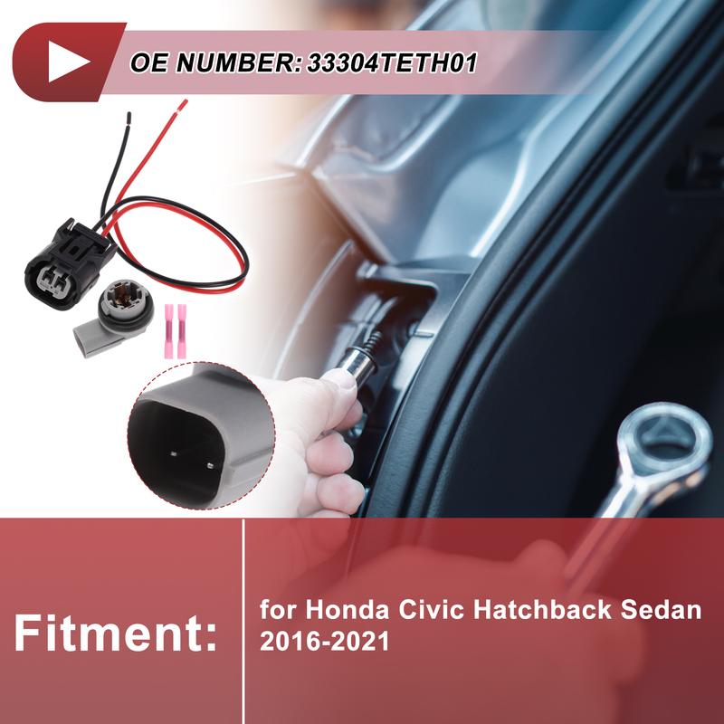 X Autohaux Side Marker Light Socket Wiring for Honda Civic Hatchback Sedan No.33304TETH01