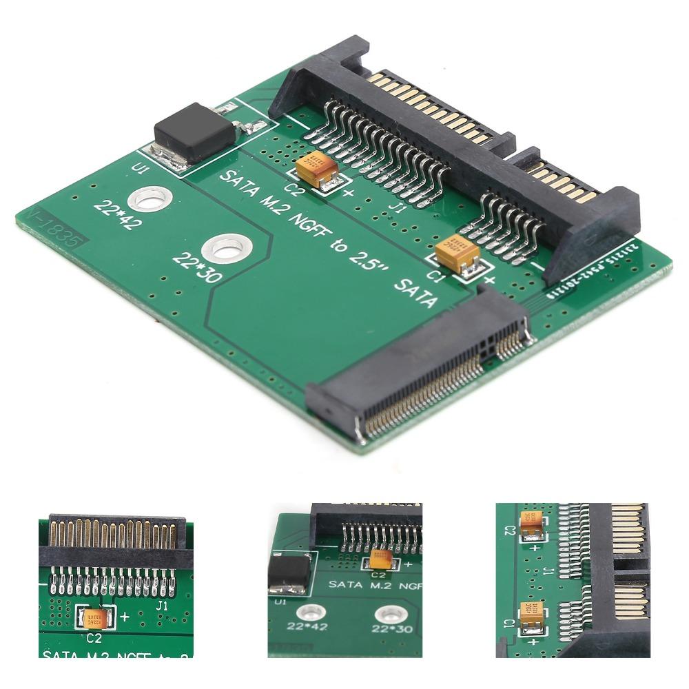 2.5 Inch M.2 NGFF SSD to 2.5in SATA3 Board SSD Converter Computer Hard Laptop Compatibility