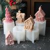 3D Christmas Tree House Candle Silicone Mold Candy Castle Candle Mold Christmas Snow Deer House Resin Gypsum Mold Christmas Gift