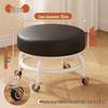Swivel Caster Low Stool with Wheels - Adjustable Mobile Round Seat for Living Room, Children's Play Area, or Household Use.