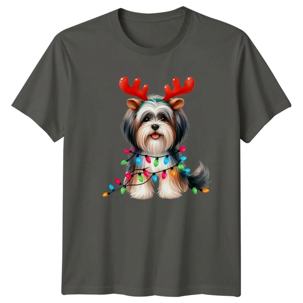 Dog Antlers Christmas Lights Holidays Christmas Unisexs TShirt Unisexs Tee S