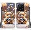 Handmade PU Leather Flip Case for Xiaomi Redmi K60 Ultra Anti-Slip Shockproof Cover with Wrist Strap & Heart/Rose Cat Designs
