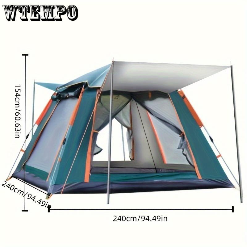 Waterproof Portable Camping Tent - Easy Setup, Durable Oxford Fabric, Alloy Poles, Zip Closure - Dark Green Automatic Multi-beach Thickened Rain Proof