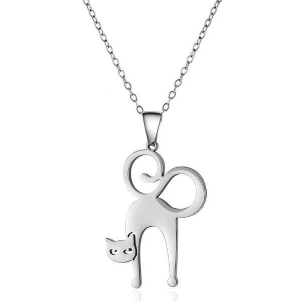 316L Stainless Steel Halloween Ghost Pendant Pumpkin Necklace for Women Men Gold Color Cat Necklace Friendship Jewelry Gift