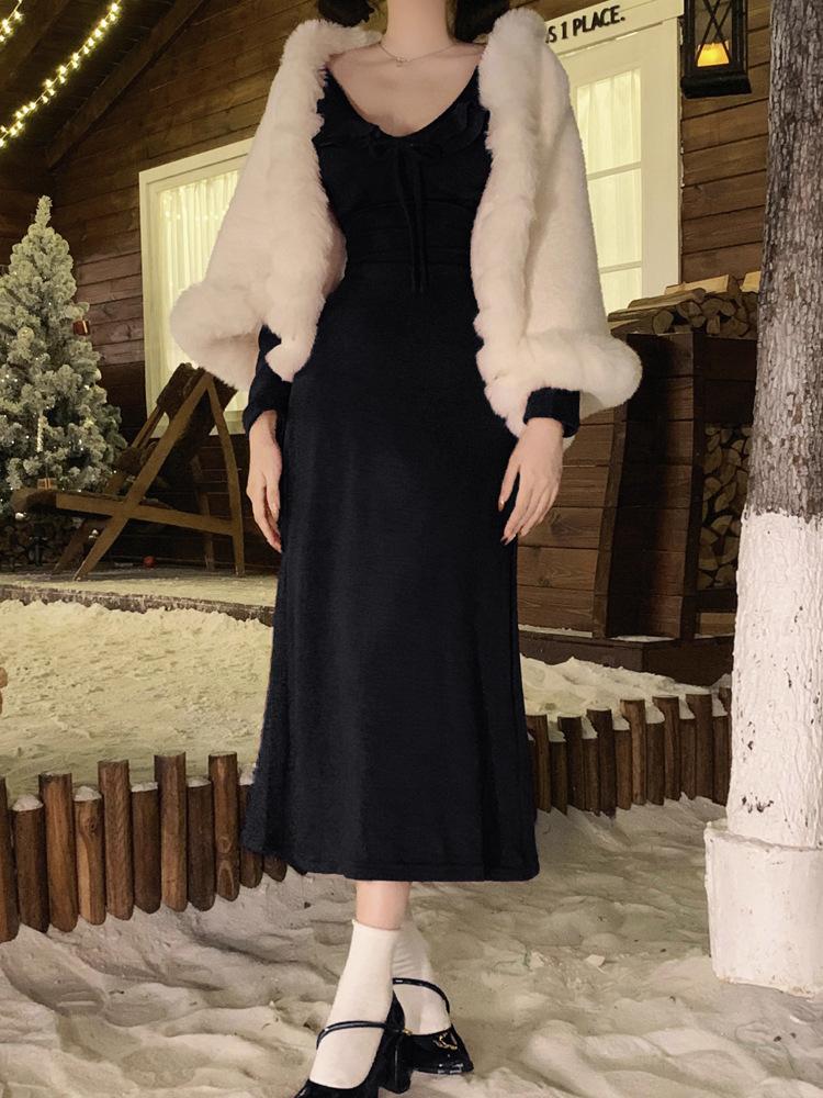

New Year s robe, ruffle edge strap dress, children s spring new French style inner and bottom long skirt XL