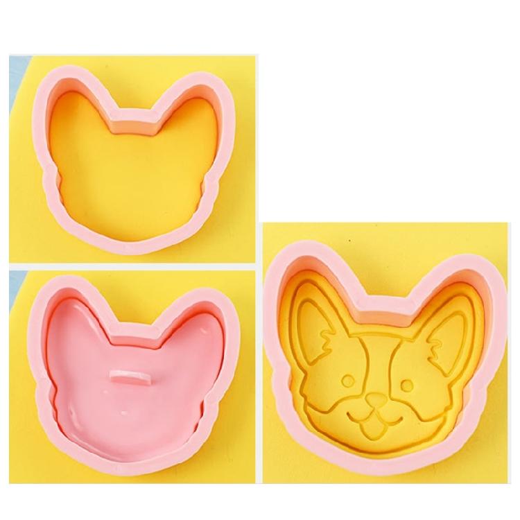 8Pcs Dogs Head Cookie Cutters Cartoon Pressable Biscuits Mold Party Supplies