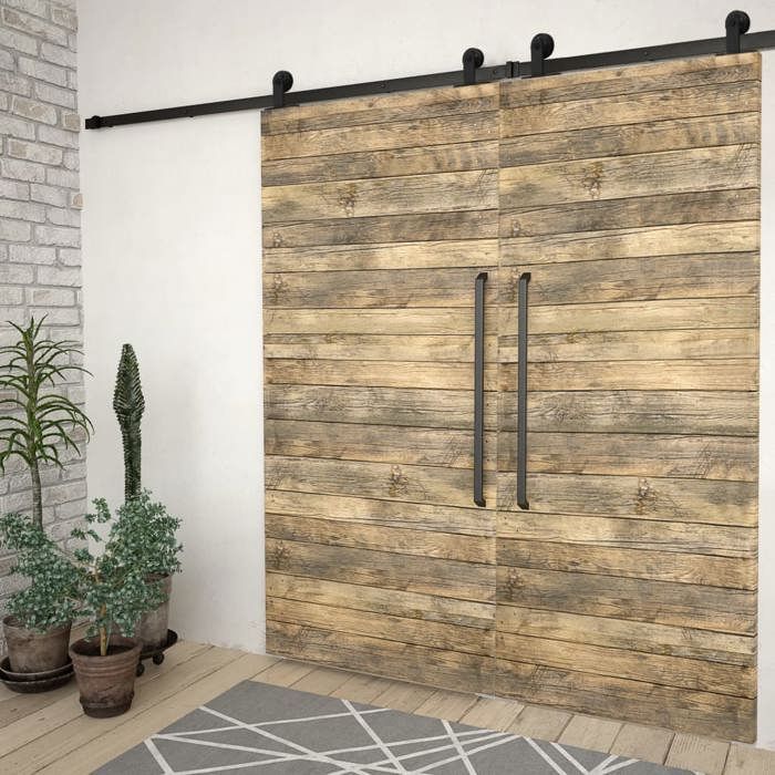 VidaXL 2x Kits de Fixation pour Porte Coulissante Système de Porte Coulissante Cuisine Bureau Grange Intérieur Maison 200 cm 3059843