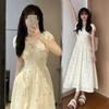 French Design School Season Sweet Floral Thin Summer Milk Good New Temperament Waist Ballet Dress Skirt