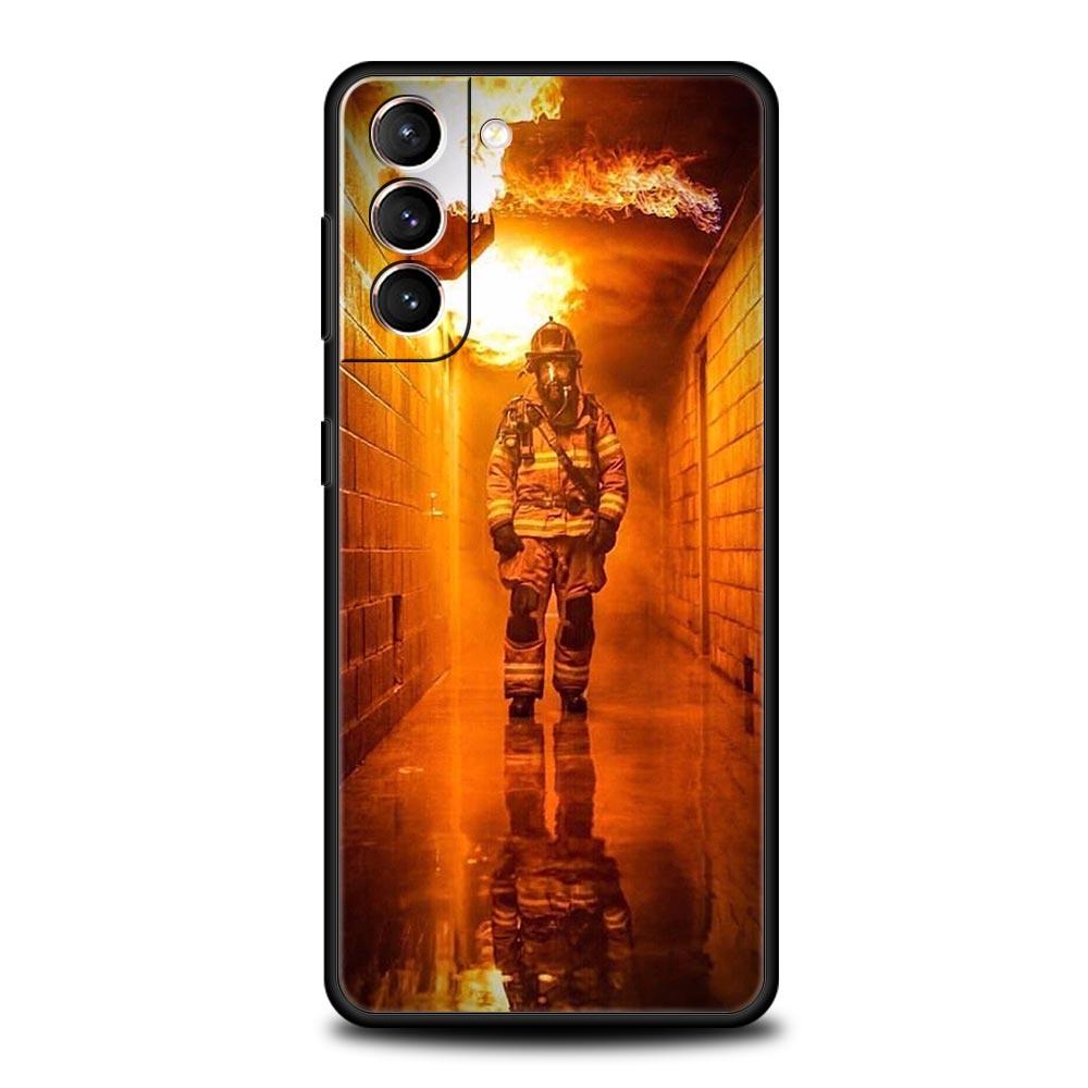 

Fireman Firefighter Phone Case For Samsung Galaxy S24 S23 S22 S20 Ultra S21 FE 5G S10 S9 Plus S10E S8 Soft Silicone Cover Samsung S10e