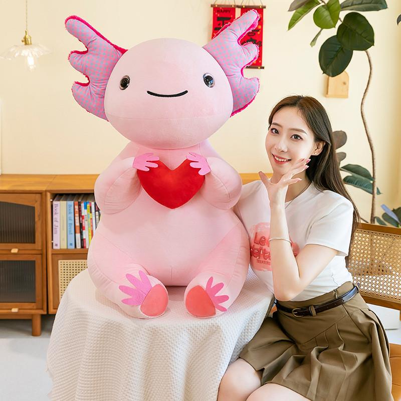 Soft Plush Axolotl Dinosaur Stuffed Toy In Adorable Design Available In Multiple Sizes