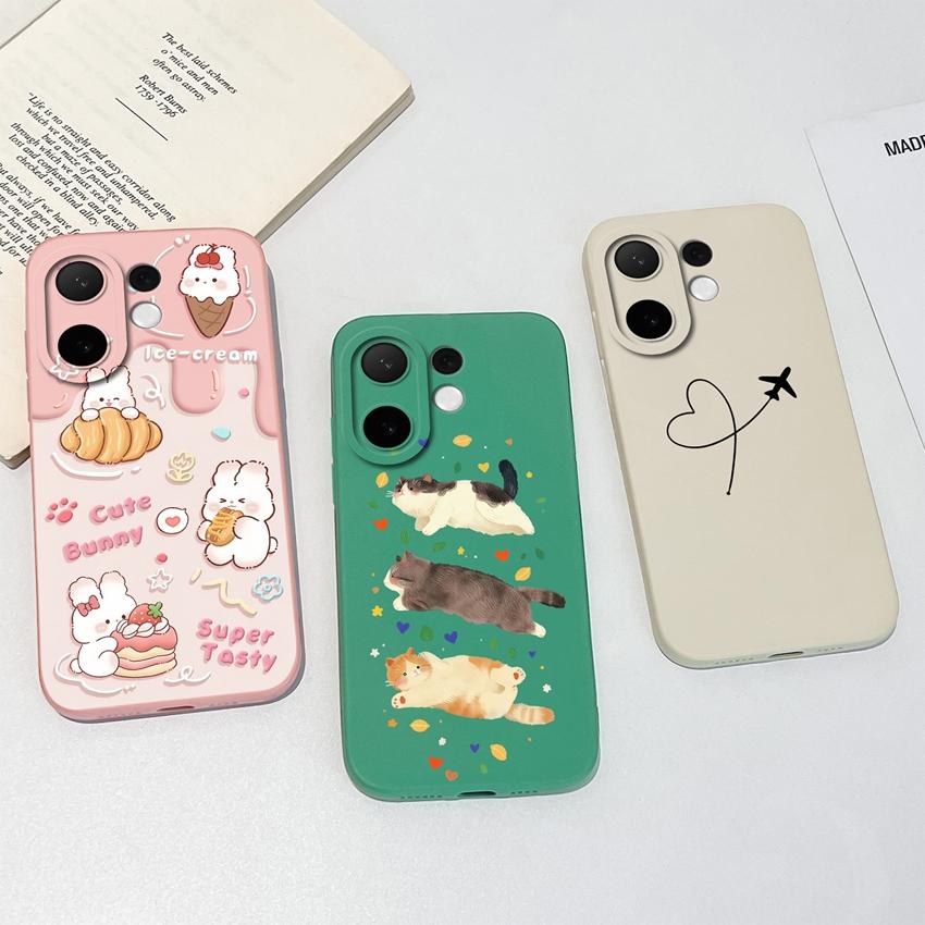 For Vivo V60 V50 V40 Lite V30 V20 SE V70 FE Phone Case Multicolor Hearts Full Protection Soft Smooth Liquid Silicone Housing For Vivo Shockproof Shell