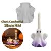 Cute Ghost Candlestick Silicone Mold Handmade Candle Holder Mold  Halloween Decoration