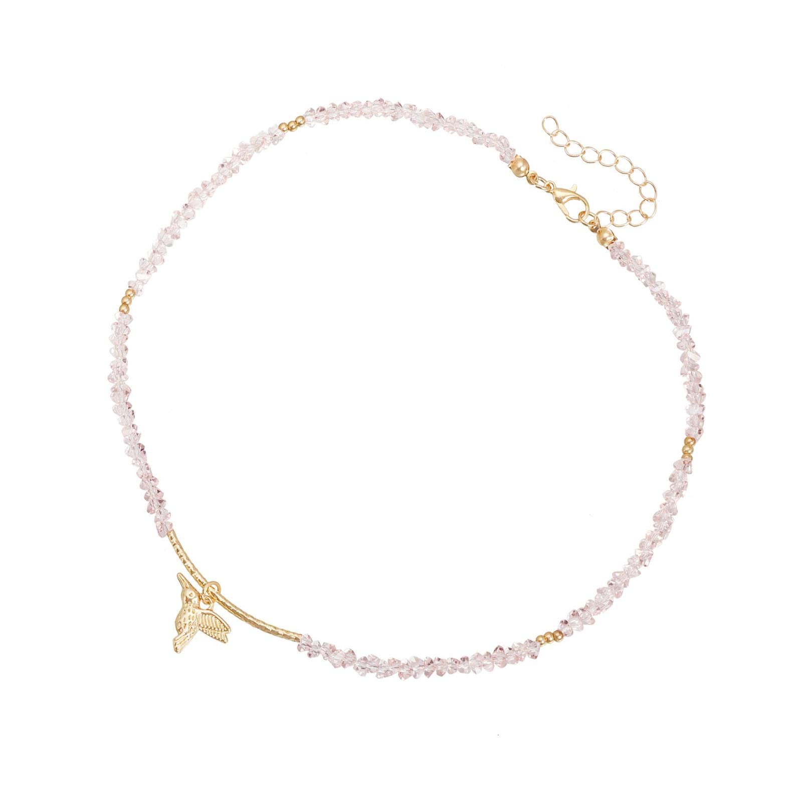 

Модное минималистичное ожерелье с подвеской в виде птицы, регулируемая цепочка, легкая цепочка для ключицы для женщин, модное ювелирное украшение в подарок розовый