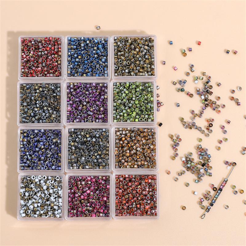 10/450g 750/32000 pièces 2.5mm perles de rocaille en verre perles de rocaille métalliques pour bijoux à bricoler soi-même artisanat couture accessoires de fabrication