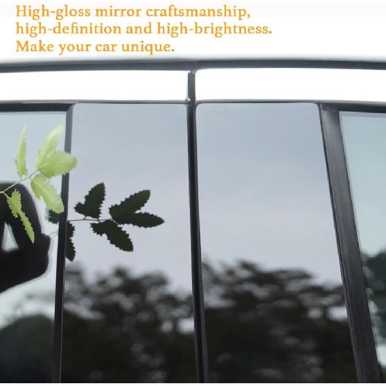 6pcs Black Car Window Pillar Stickers for Jaguar F-PACE(2016-2025) Window Moldings Trim Protect The Center Pillar Prevent Scratches Car Tuning