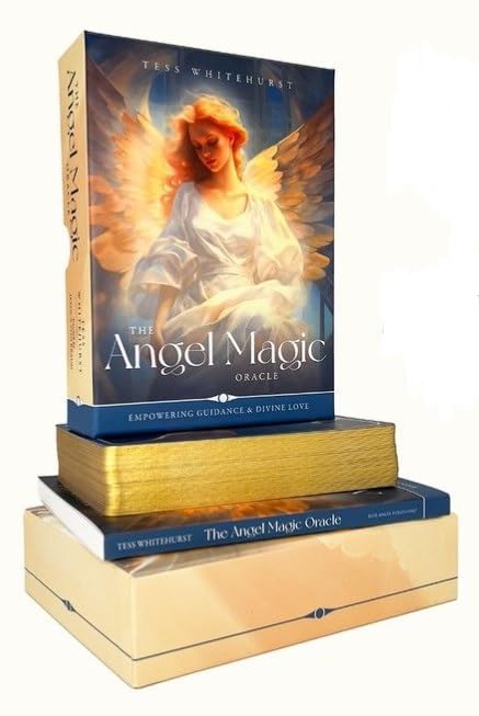 Kancharo 56-Card Oracle Card Set, Tarot Card Reading [The Angel Magic Oracle], Includes Japanese Oracle Card Basic Instructions & Pouch (Authentic)