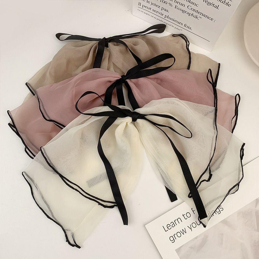 Headwear Hair Crab Claw Ponytail Holder Bow Spring Clip Bowknot Korean Hairgrip Women Hair Clip