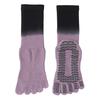 1 Pair Yoga Toe Socks with Non-slip Gripper Moisture Wicking Mid-calf Socks Women Ballet Dance Pilates Cotton 5-Toe Crew