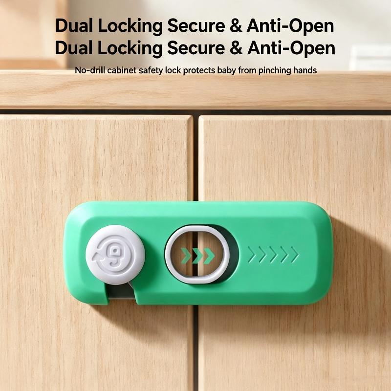 Child Safety Cabinet Lock No Drill Installation One Click Lock Design For Home Kitchen Drawers Baby Proofing Use