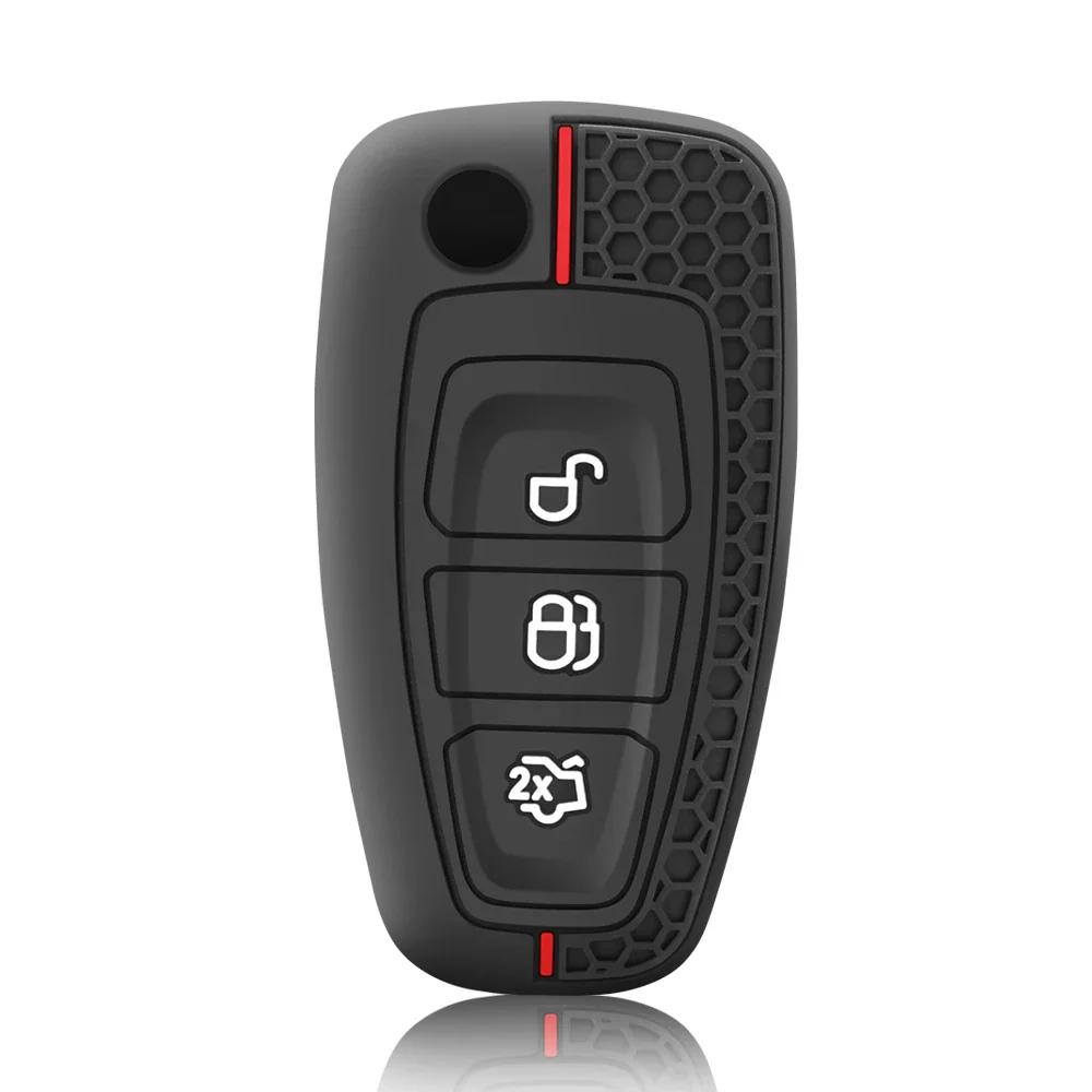 3 Button Silicone Car Remote Key Fob Cover Case For Ford Ranger C-Max S-Max Focus Galaxy Mondeo Transit Tourneo Custom